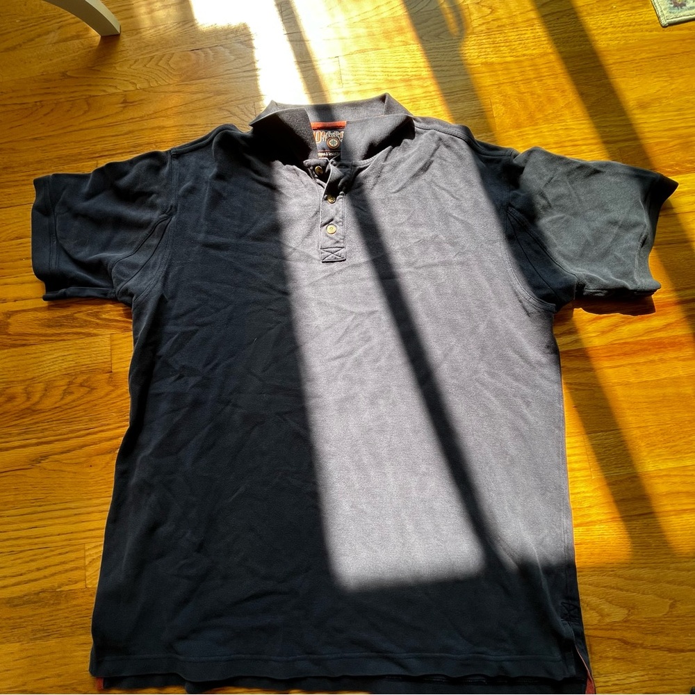 DULUTH Trading Co Men’s Charcoal Polo Shirt Size Large Utility 100% Cotton